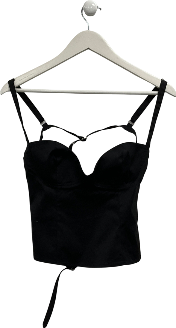 pepper mayo Black Naomi Backless Top UK 10