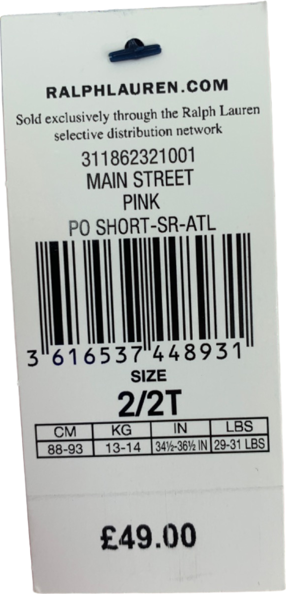 Ralph Lauren Pink Checkered Shorts UK 2T