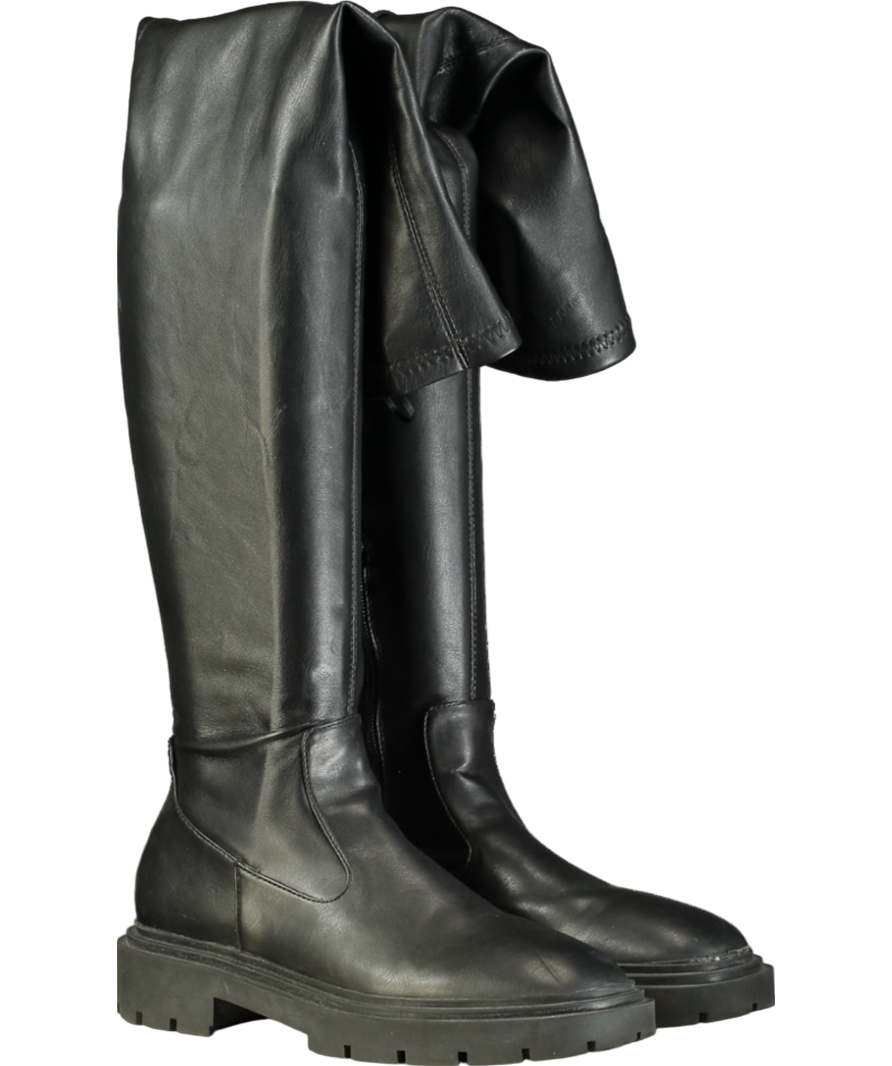 ZARA Black Over-the-knee Boot UK 6 EU 39 👠