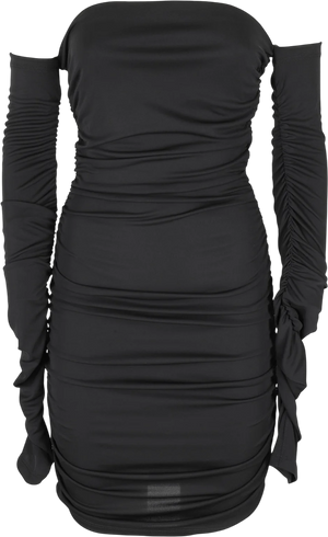 THE ANDANAME Black Linda Strapless Sleeve Detailed Mini Dress It38 UK 8