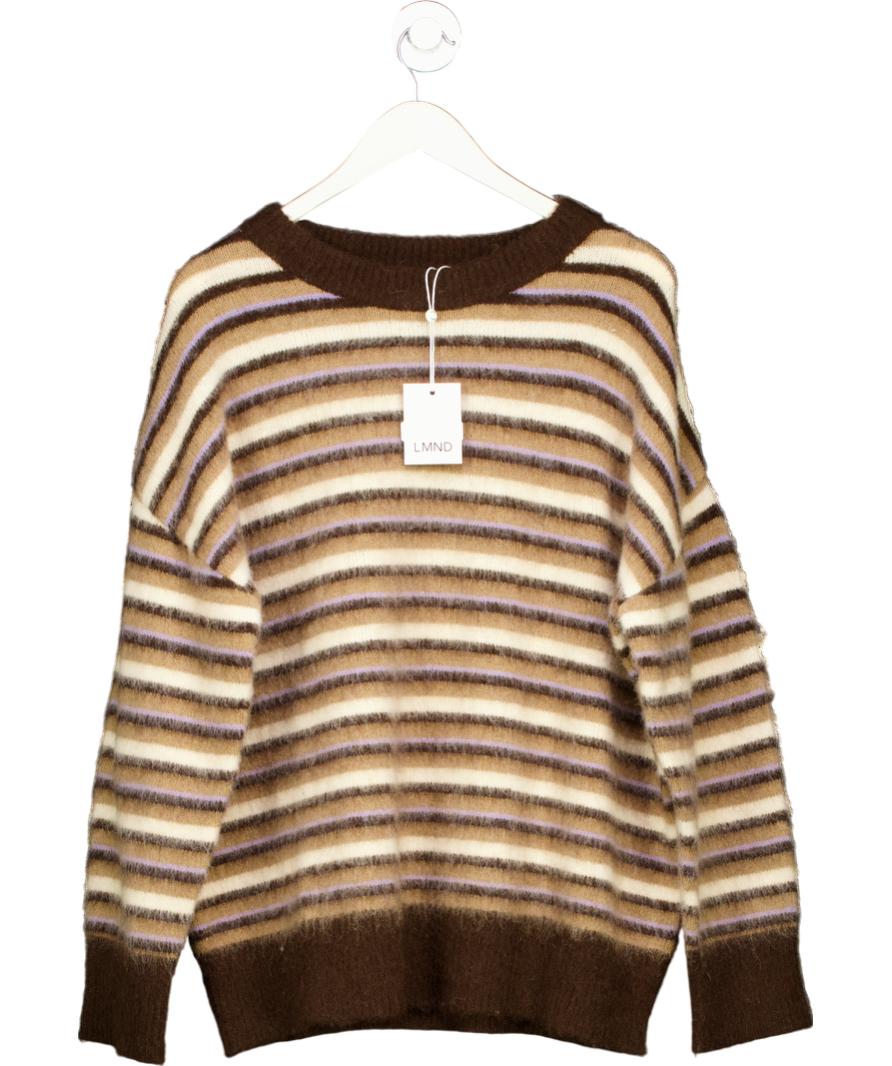 LMND Brown Dakota Striped Brushed-knit Jumper In Chocolate UK M