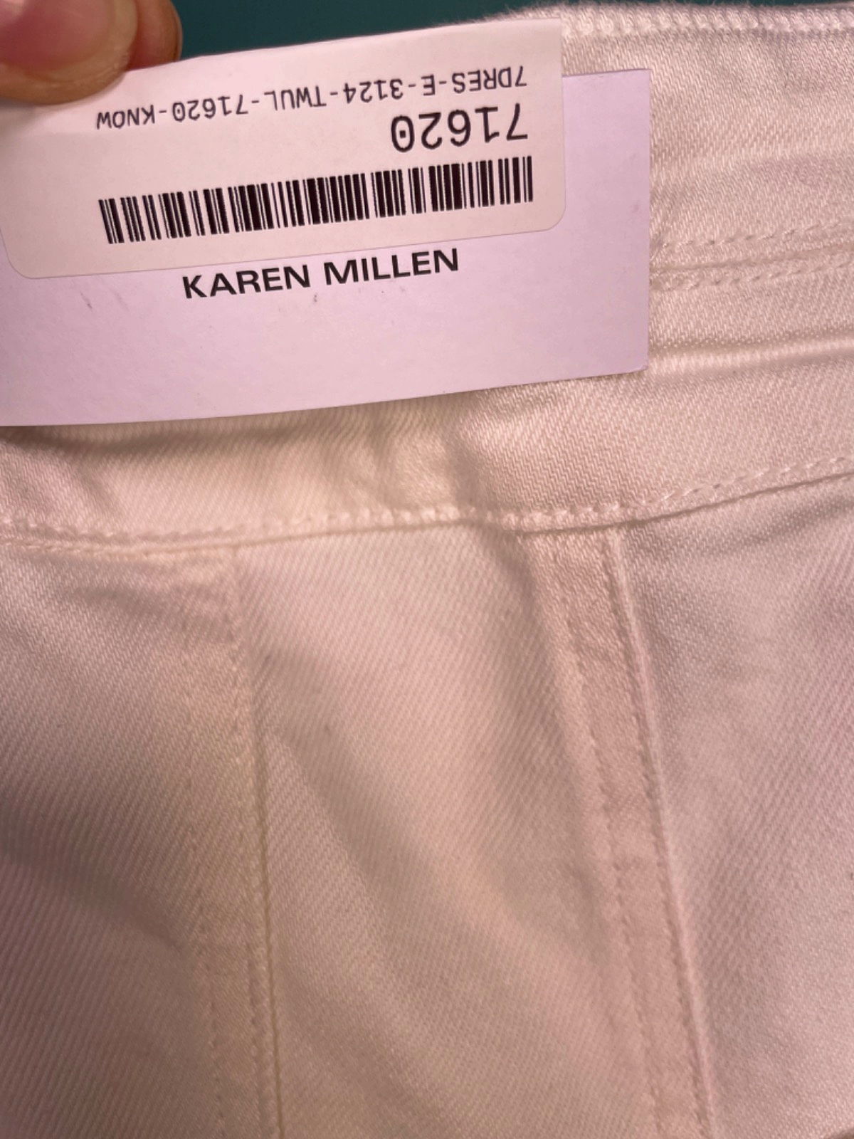 Karen Millen Ivory Denim Bandeau Button Through Midaxi Dress UK 10