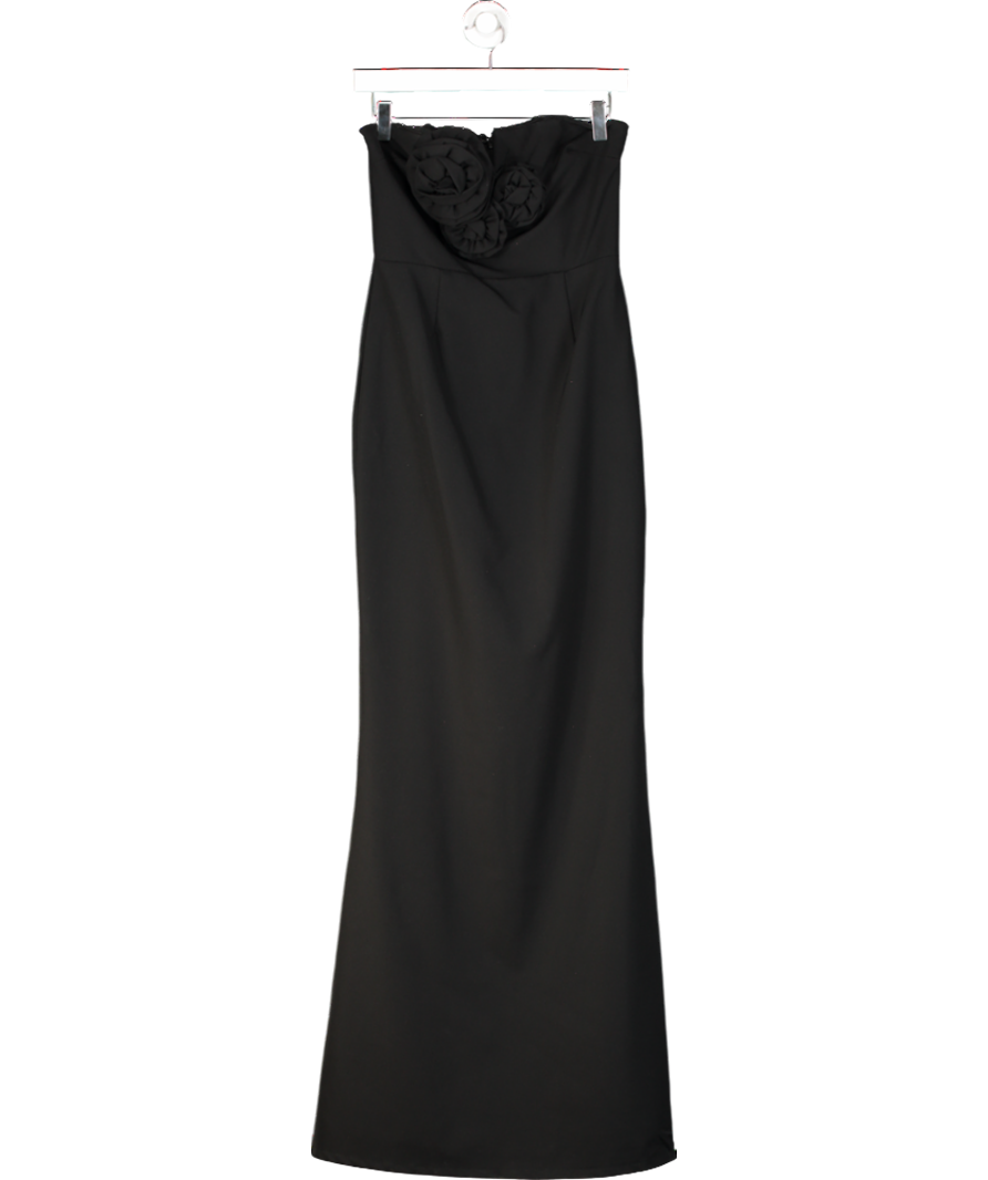 Club L Black Corsage Detail Maxi Dress UK 10