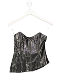 Meshki Black Faux Leather Corset Top UK XS