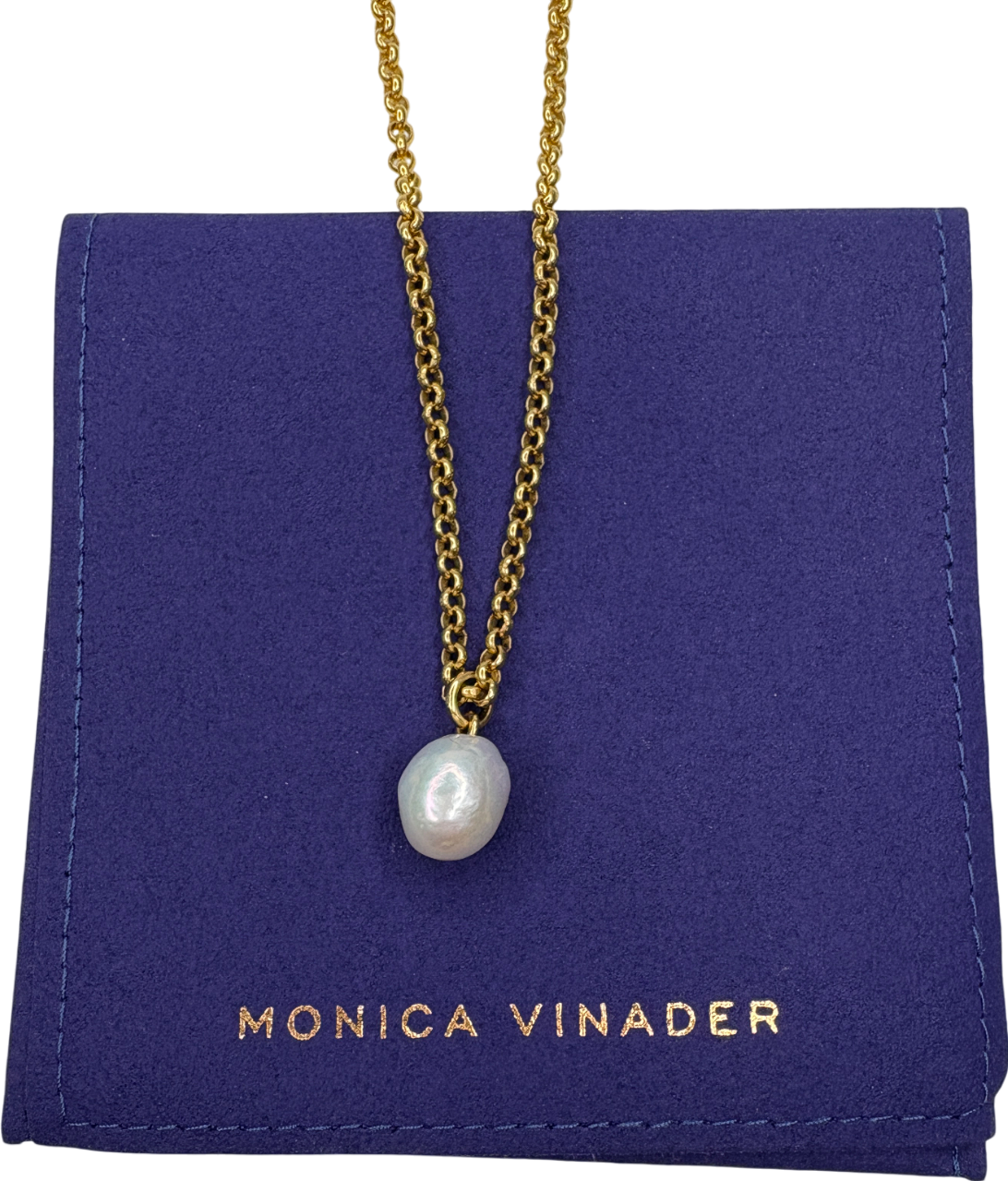 Monica Vinader Nura 18k Gold vermeil Pearl Pendant Necklace