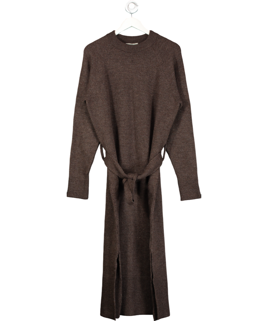 WAT. THE BRAND Brown Knit Look Belted Dress UK 6