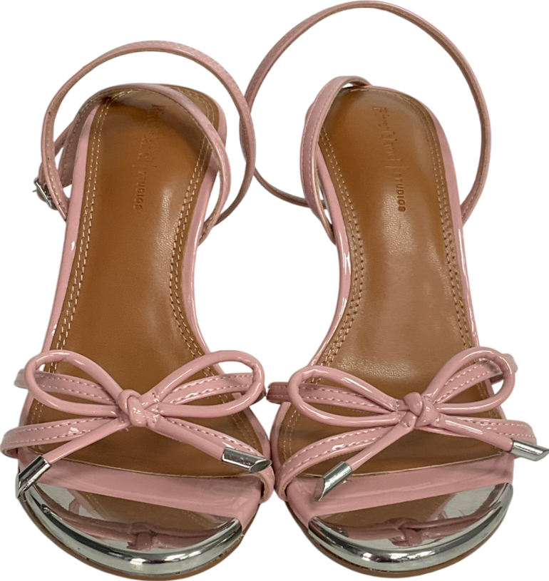 River Island Pink Bow Heeled Sandals UK 3 EU 36 👠