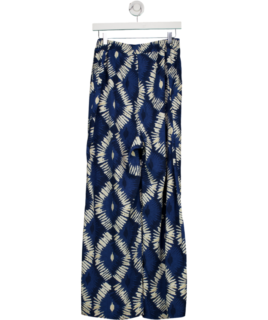 George Blue Abstract Wide Leg Trousers UK 18