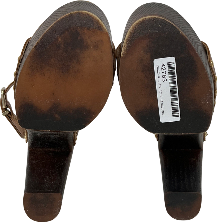 Russell & Bromley Brown Chunky Platform Leather Heeled Sandals UK 3 EU 36 👠