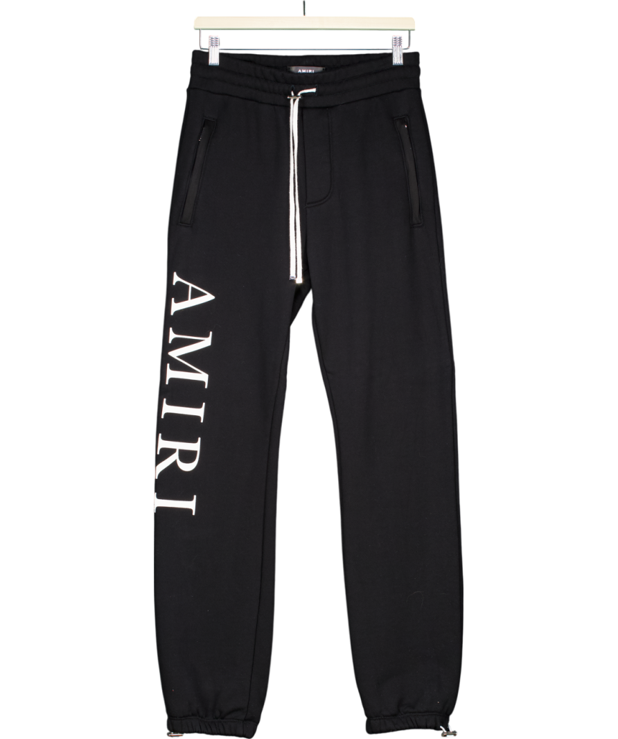 Amiri Black Logo Print Cotton Joggers UK XS