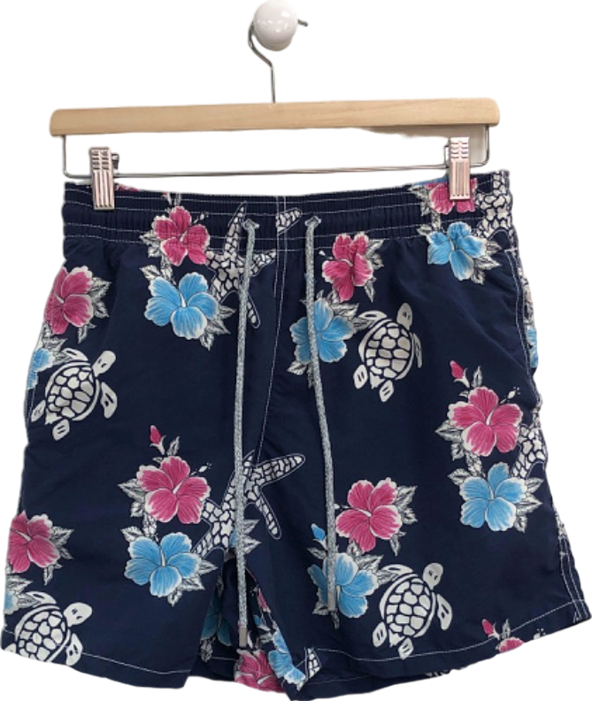 Vilebrequin Navy Floral Turtles Swim Shorts UK M