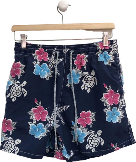 Vilebrequin Navy Floral Turtles Swim Shorts UK M