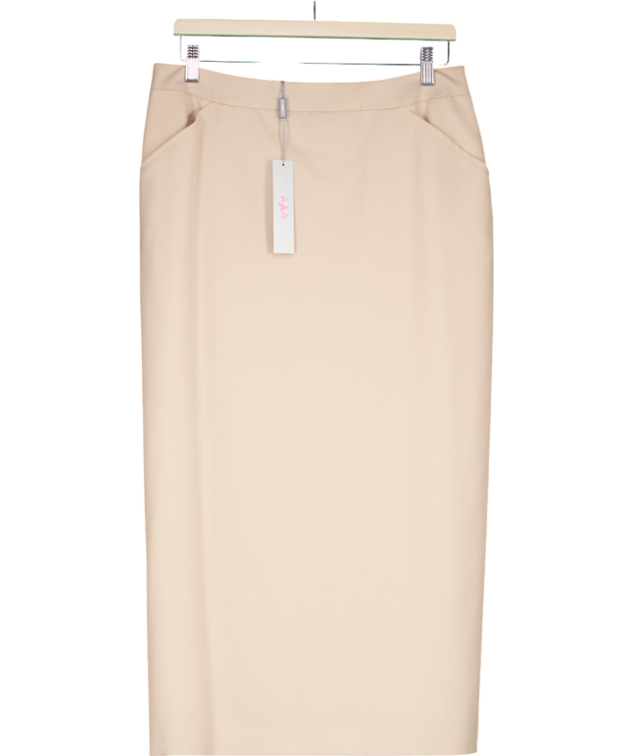 M&S Per Una Beige Pencil Skirt UK 14