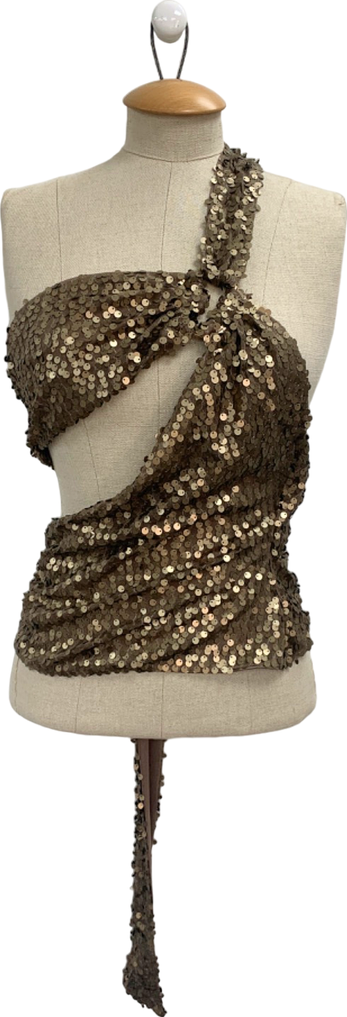 Mars The Label Brown Keyhole Sequin Set UK 8