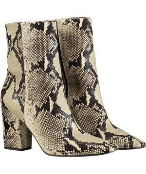 Marion Parke Beige Snakeskin Block Heel Ankle Boots UK 8 EU 41