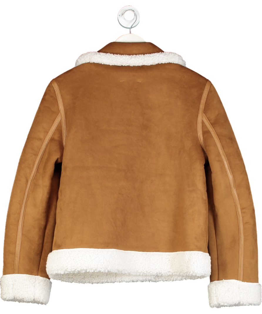 Boden Brown Faux Shearling Jacket UK 10