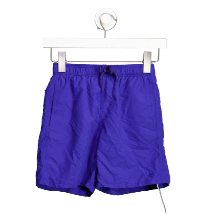 Vilebrequin Yellow Boys Cobalt Blue  Logo Patch Swimshorts with bag 12 Years