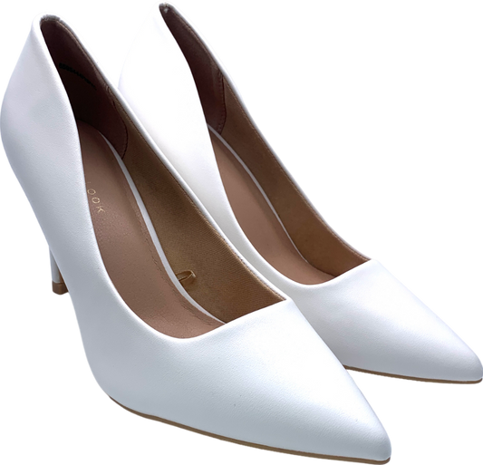 New Look White Leather Look Pointed Stiletto UK 4 EU 37 👠