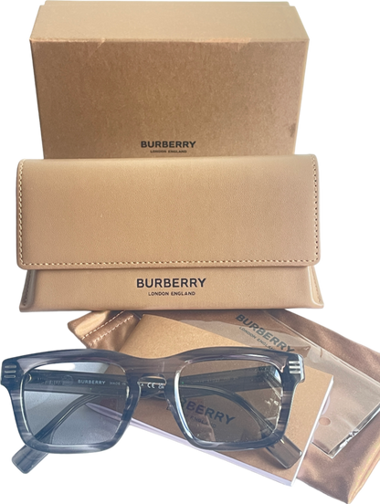 Burberry Grey Be4403 Rectangular-frame Acetate Sunglasses In Case & Box
