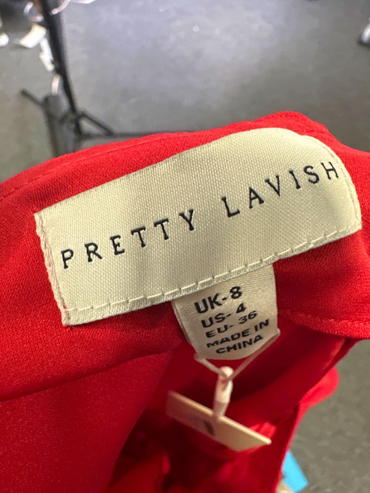 Pretty Lavish Red Fern Bardot Mini Dress UK 8