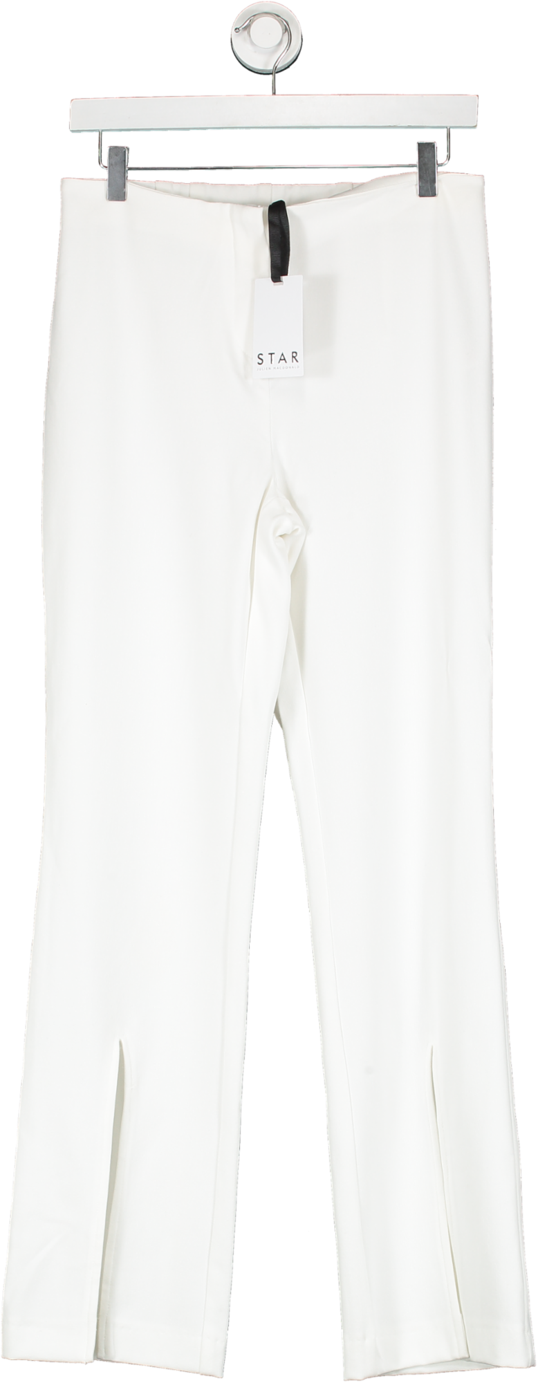 Star White Split Front Hem Trousers UK 10