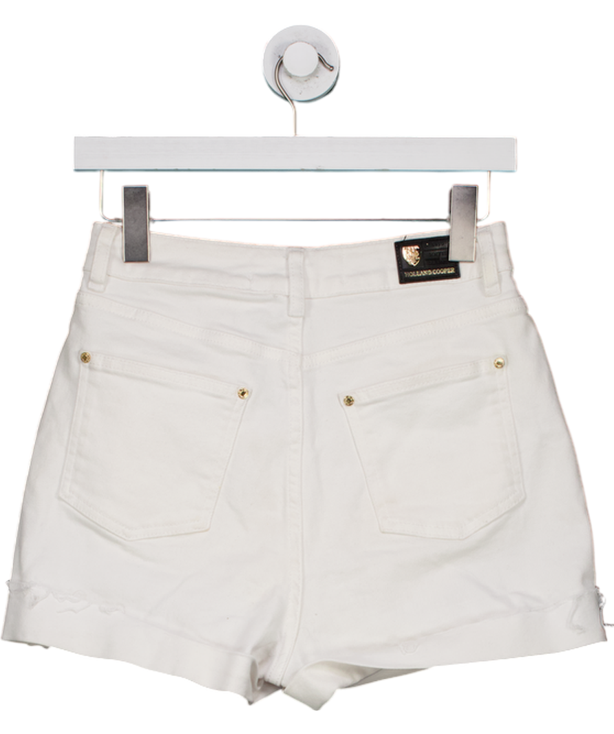 Holland Cooper White High Rise Denim Short UK 6