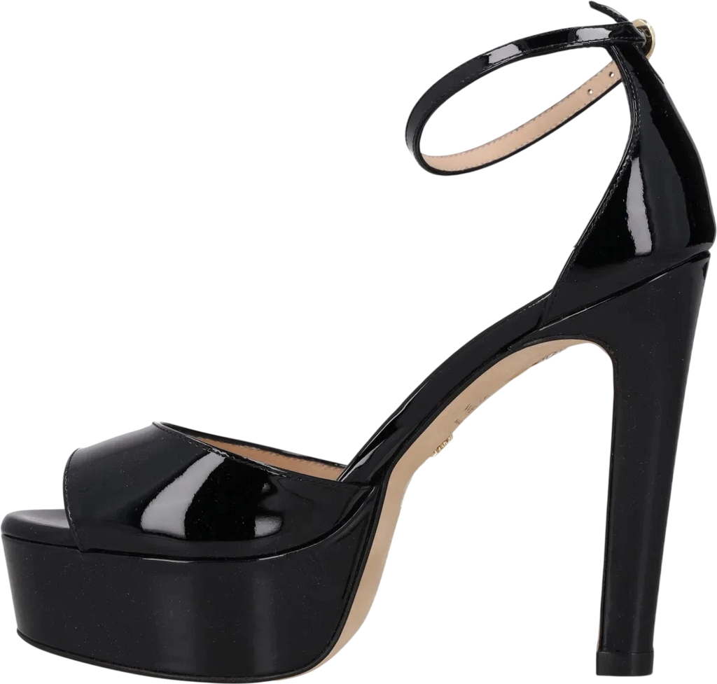 STUART WEITZMAN Black Patent Leather Platform Heel Sandals UK 3 EU 36