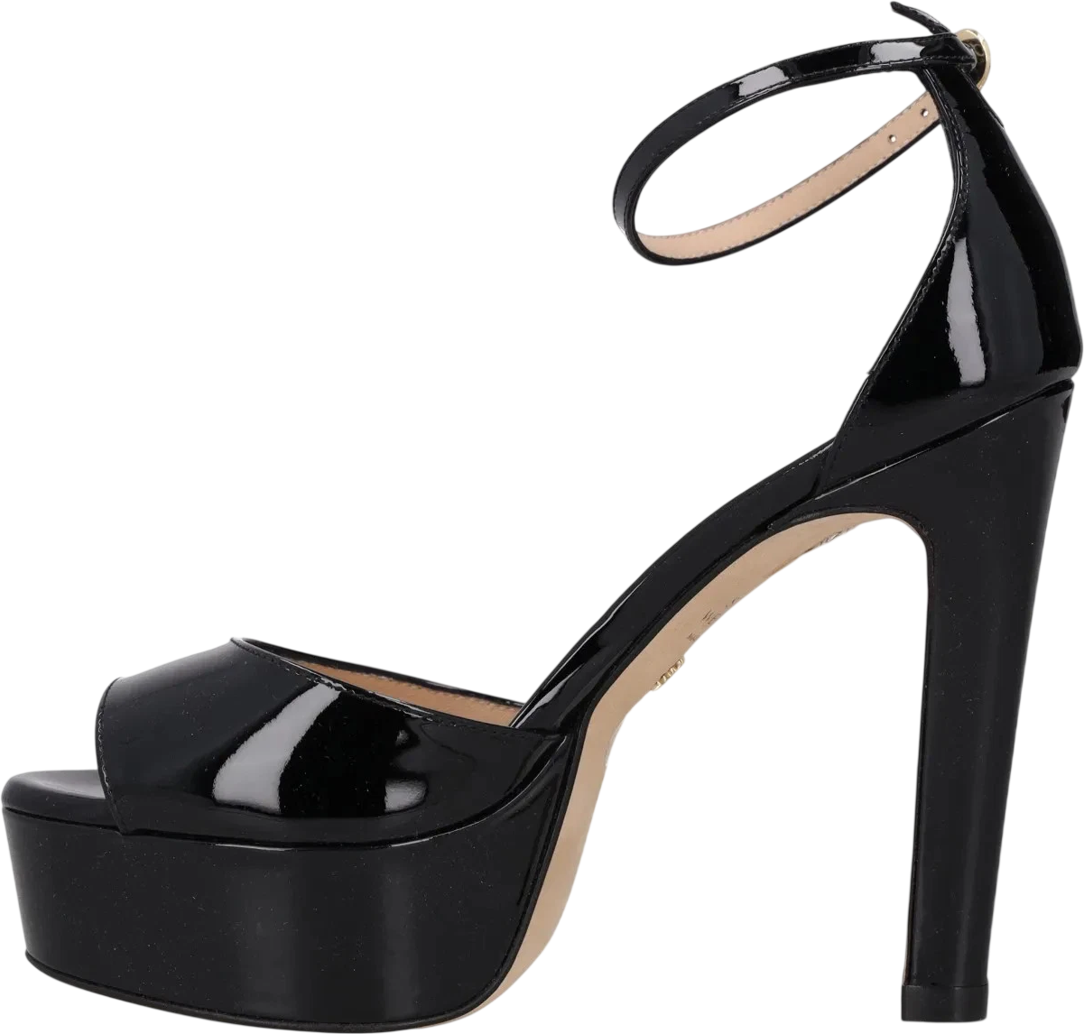 STUART WEITZMAN Black Patent Leather Platform Heel Sandals UK 3 EU 36