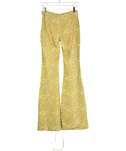 Mistress Rocks Yellow Olive Print Trouser UK S