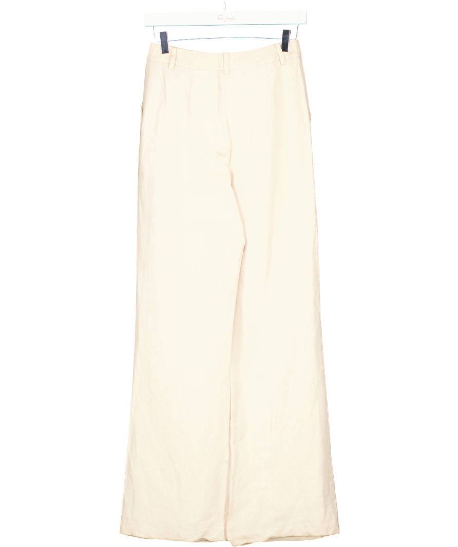 Karen Millen Beige Tailored Linen Pleated Trousers UK 6