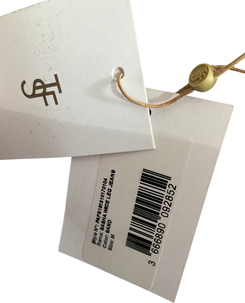 the frankie shop Cream Sasha Wide Leg Jeans UK M