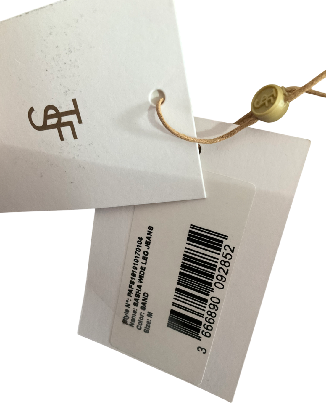 the frankie shop Cream Sasha Wide Leg Jeans UK M