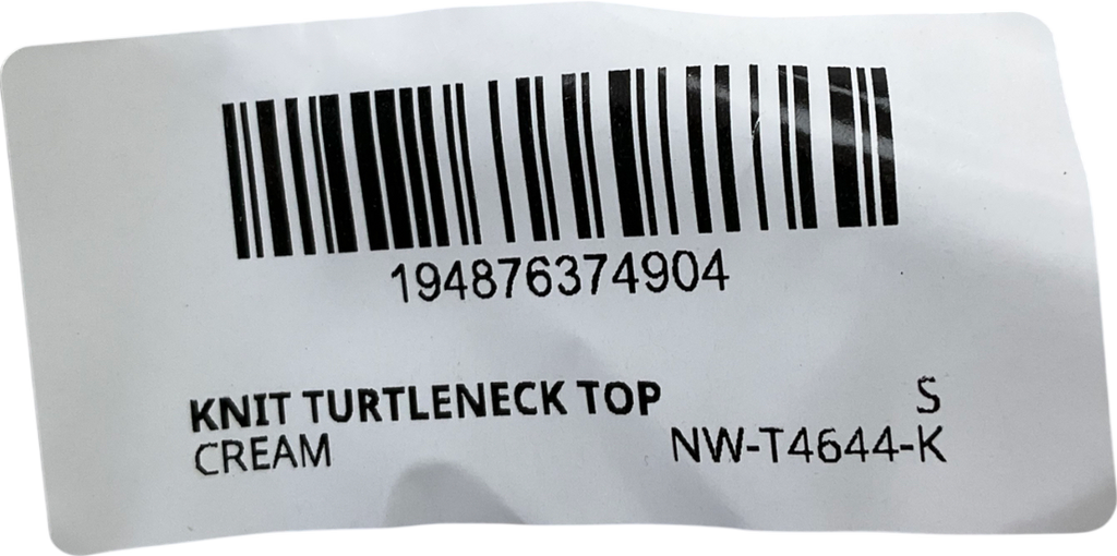 Naked Wardrobe Cream Sleeveless Knit Turtleneck Cropped Sweater UK S