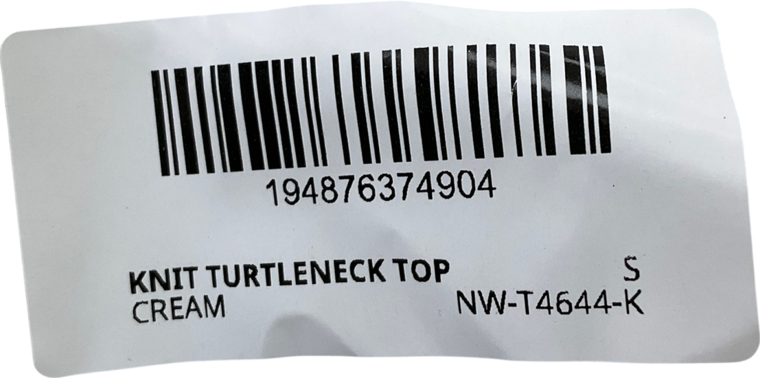 Naked Wardrobe Cream Sleeveless Knit Turtleneck Cropped Sweater UK S