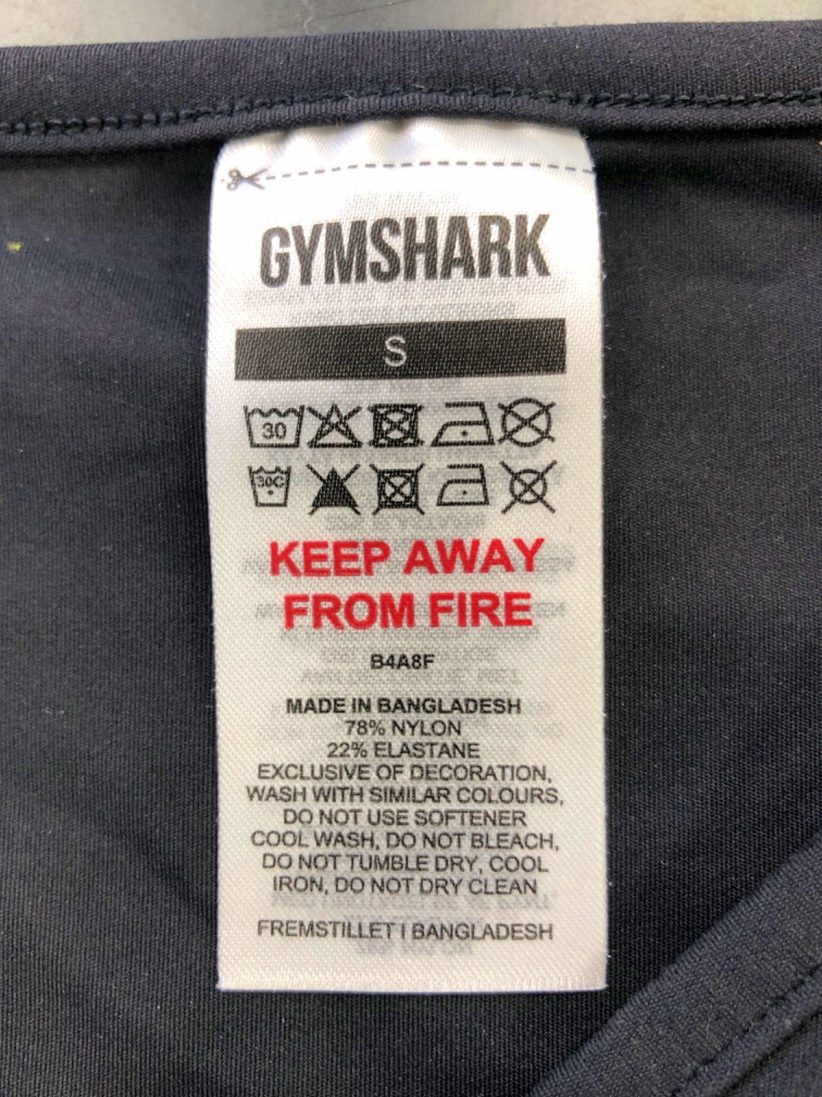 Gymshark Black Long Sleeve Cropped Top S
