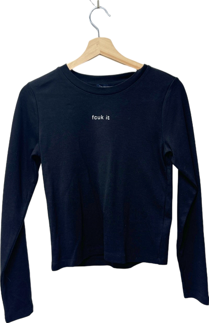 French Connection Black Long Sleeve T-Shirt UK L