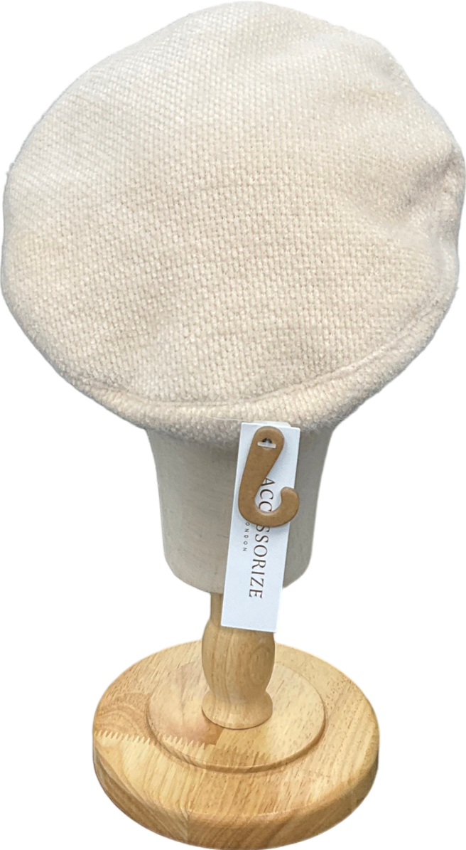 Accessorize Cream Flat Cap One Size
