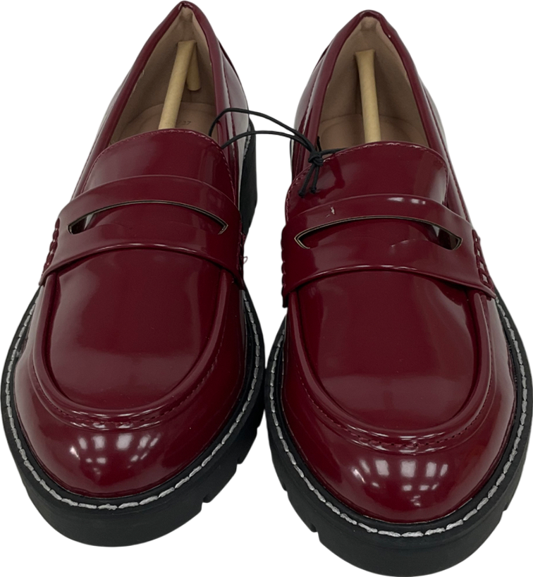 New Look Red Wide Fit Loafers UK 4