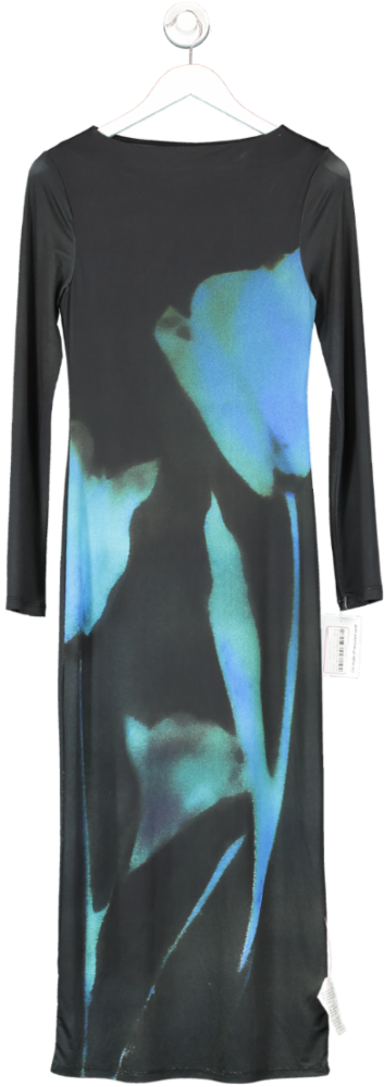 Topshop Black Abstract Maxi Dress UK S