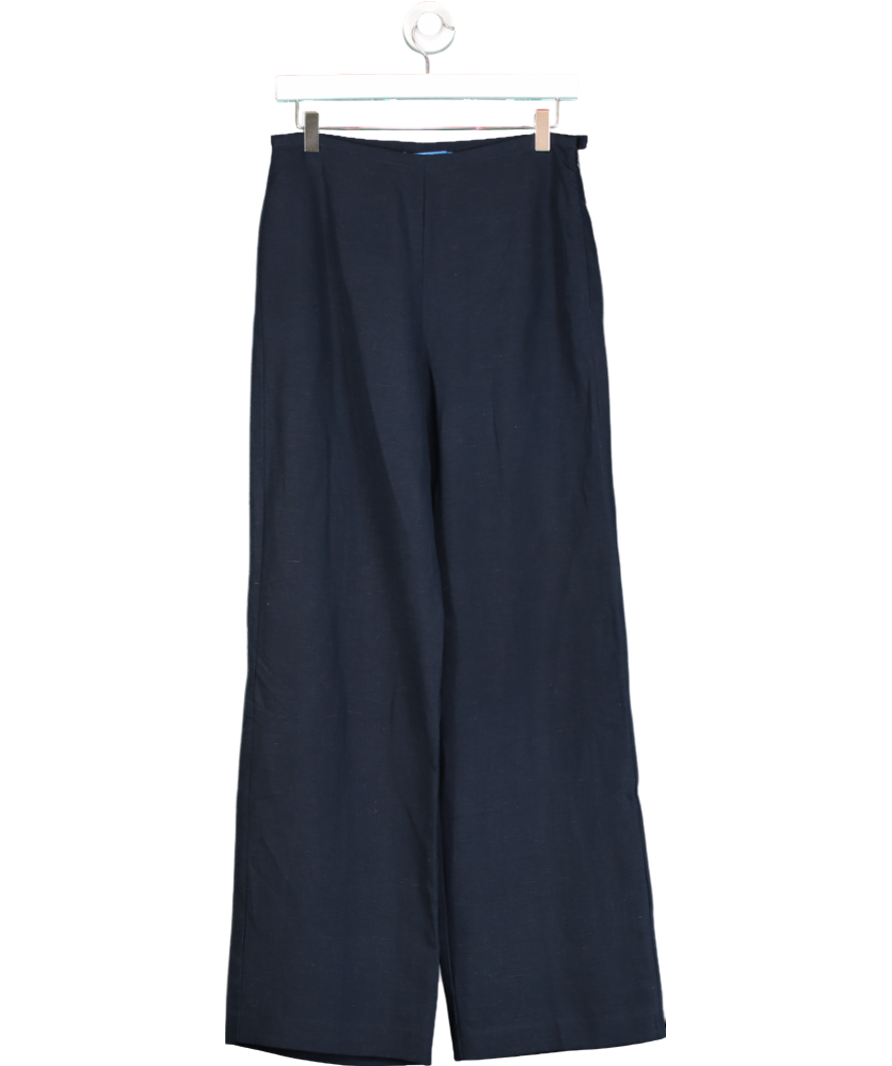 J McLaughlin Blue Navy Wide Leg Trousers UK 8