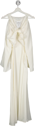 Fete Imperiale Cream Knot Front Maxi Dress With Cut Out Detail UK S