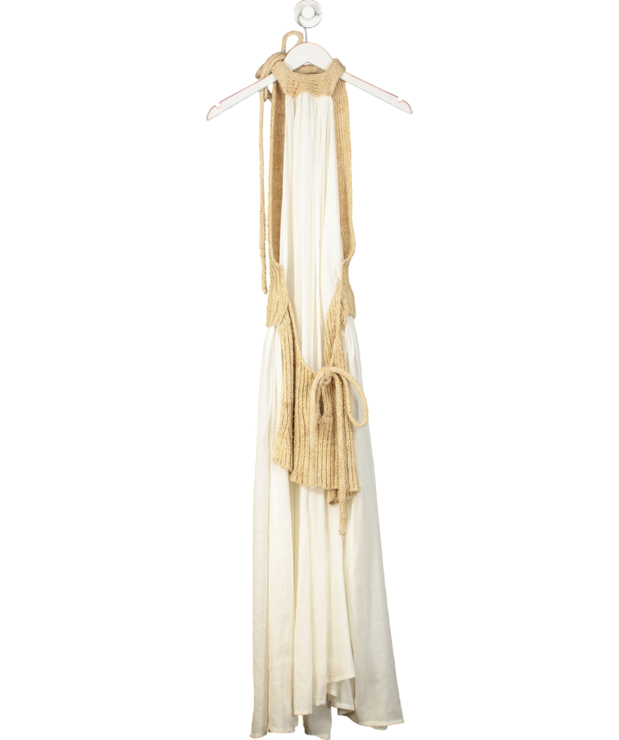 Loewe Cream Silk Knitted Top Maxi Dress UK S