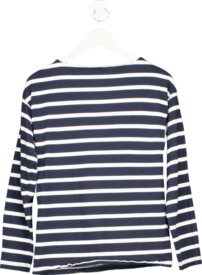 M&S Navy Striped Long Sleeve Top UK 8