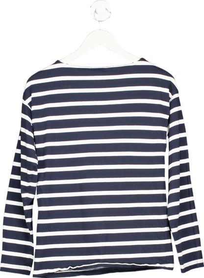 M&S Navy Striped Long Sleeve Top UK 8