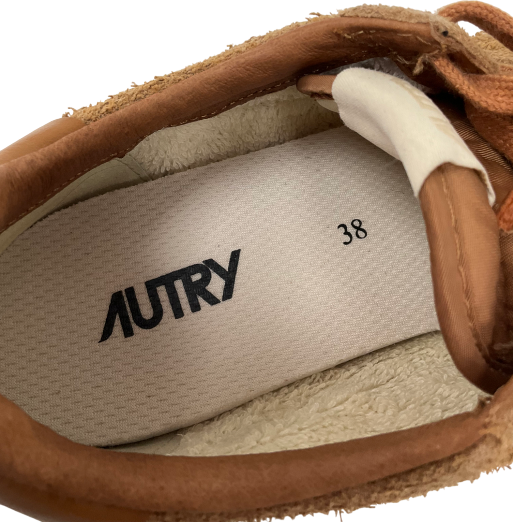 AUTRY Brown Windspin Panelled Brushed Suede Sneakers UK 5 EU 38 👠