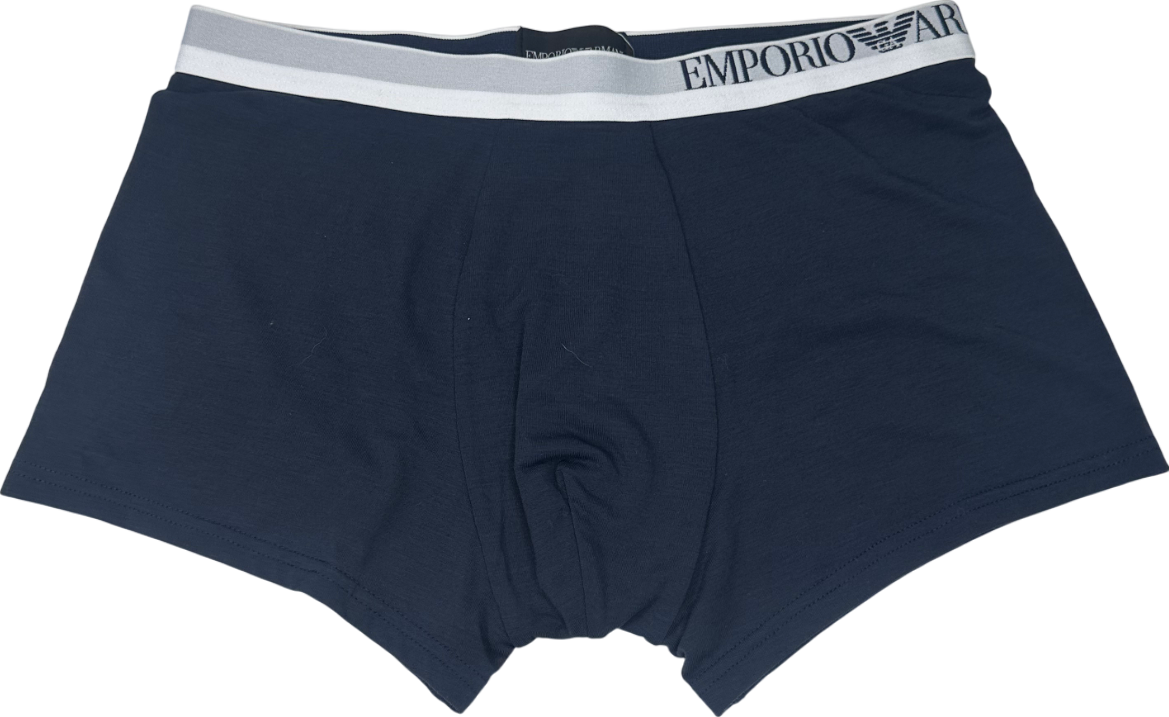 Emporio Armani Blue Asv Soft-touch Eco Viscose Boxer Briefs UK M