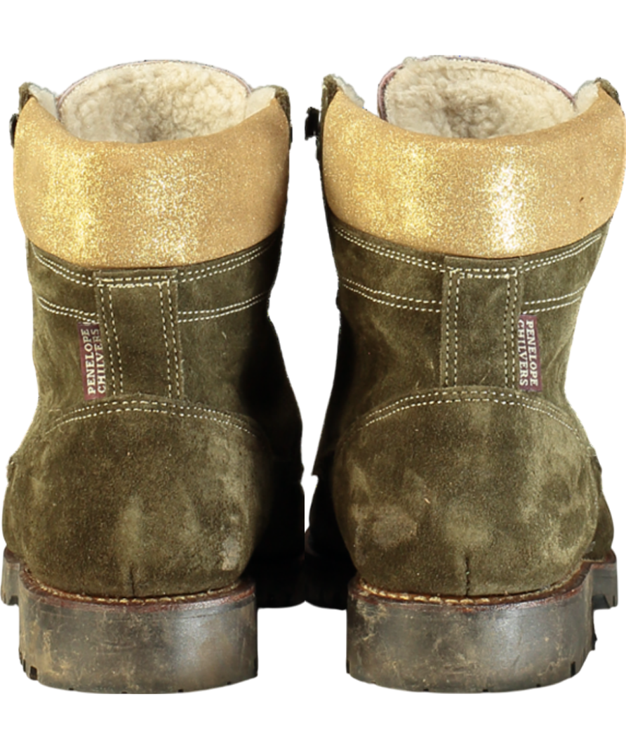 Penelope Chilvers Green Pioneer Suede Ladies Boot UK 8 EU 41 👠