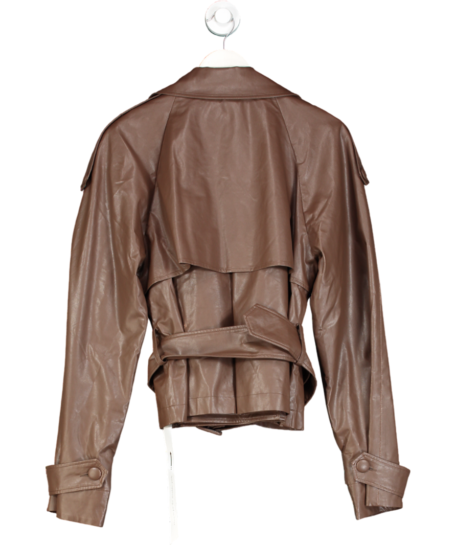 AGGI by Halewski Brown Collins Leather Belted Jacket UK S
