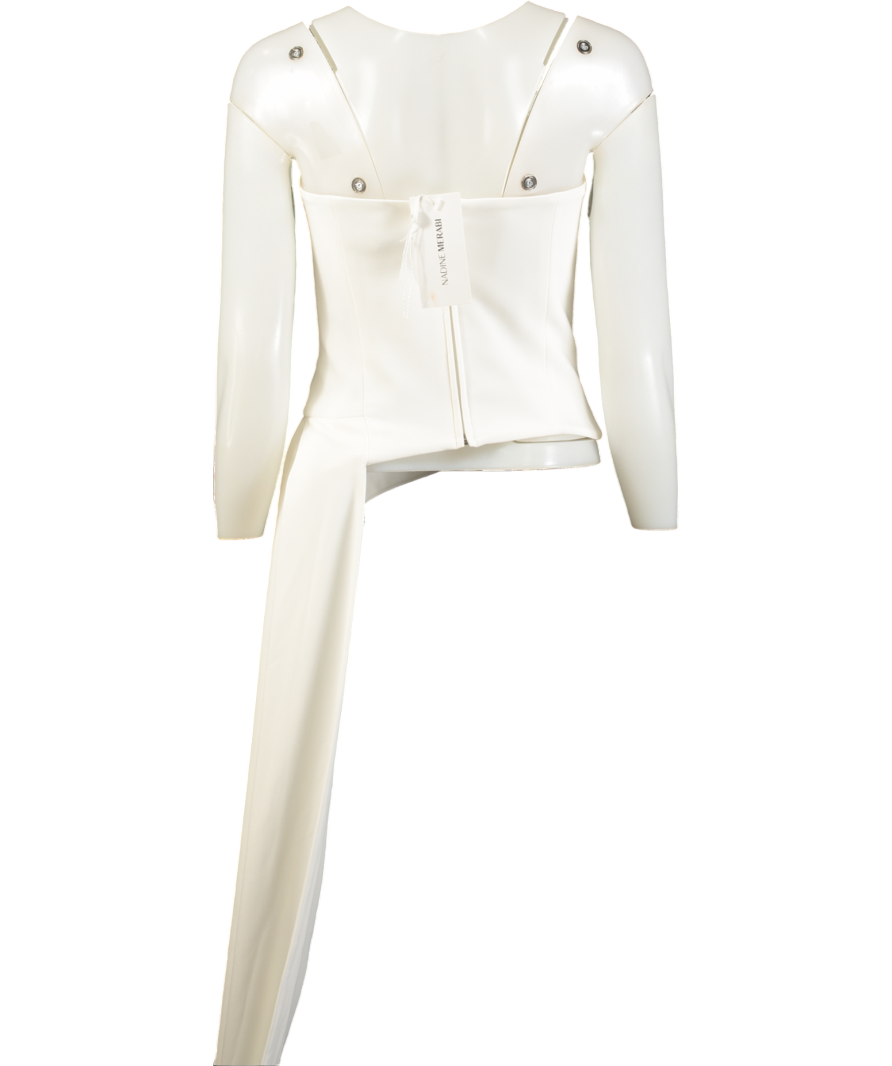 Nadine Merabi Faye White Draped Corset Top UK S/M