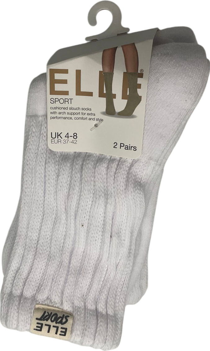 ELLE White Cushioned Ankle Socks UK 6 EU 39 👠